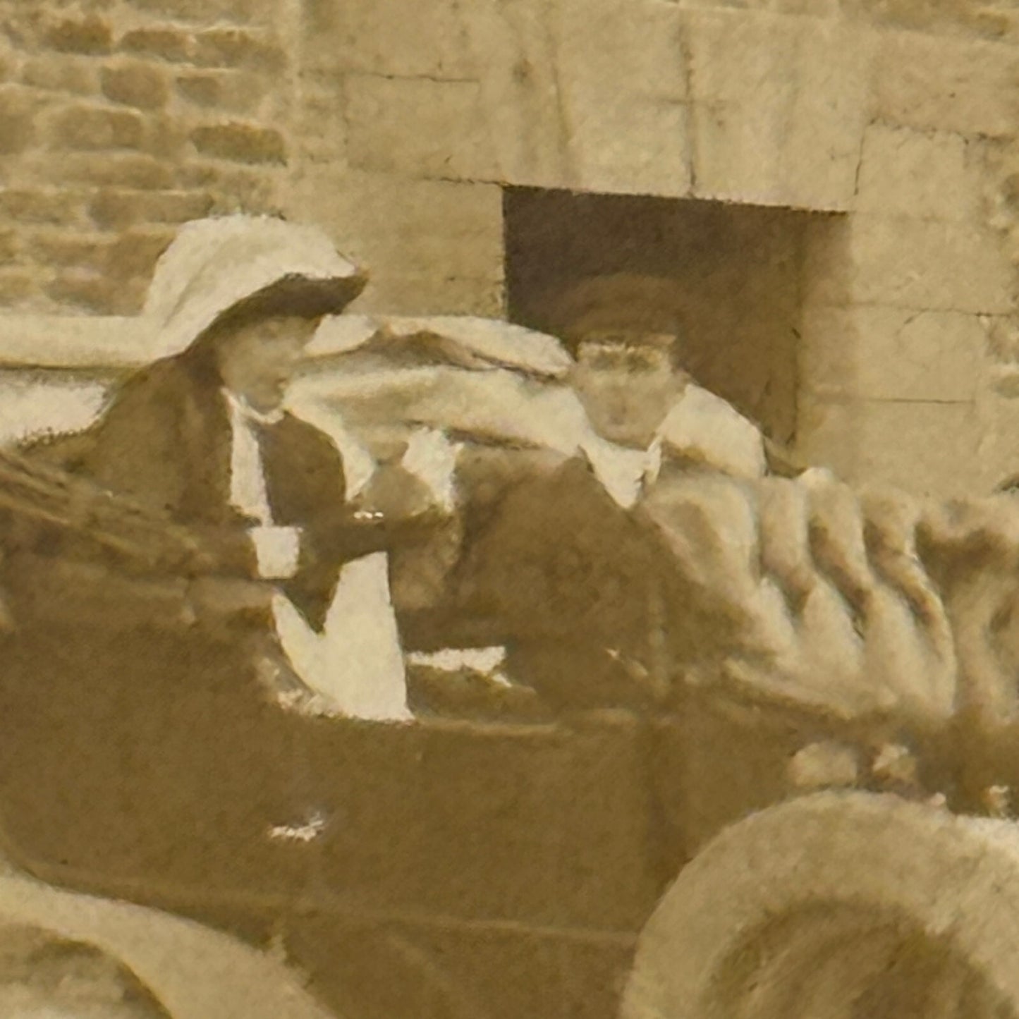 Vintage Photograph Photo People with Antique Car Early Automobile