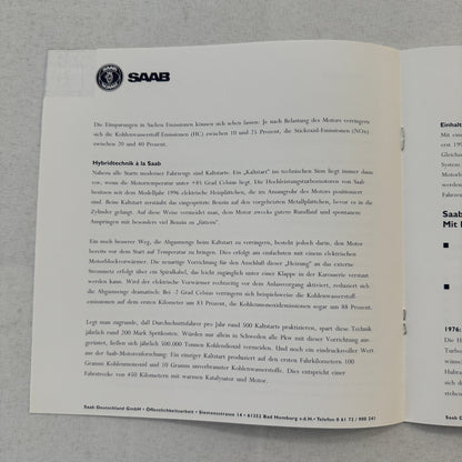 1996 Saab Factory Press Kit Photos Saab 900 Saab 9000 German Text