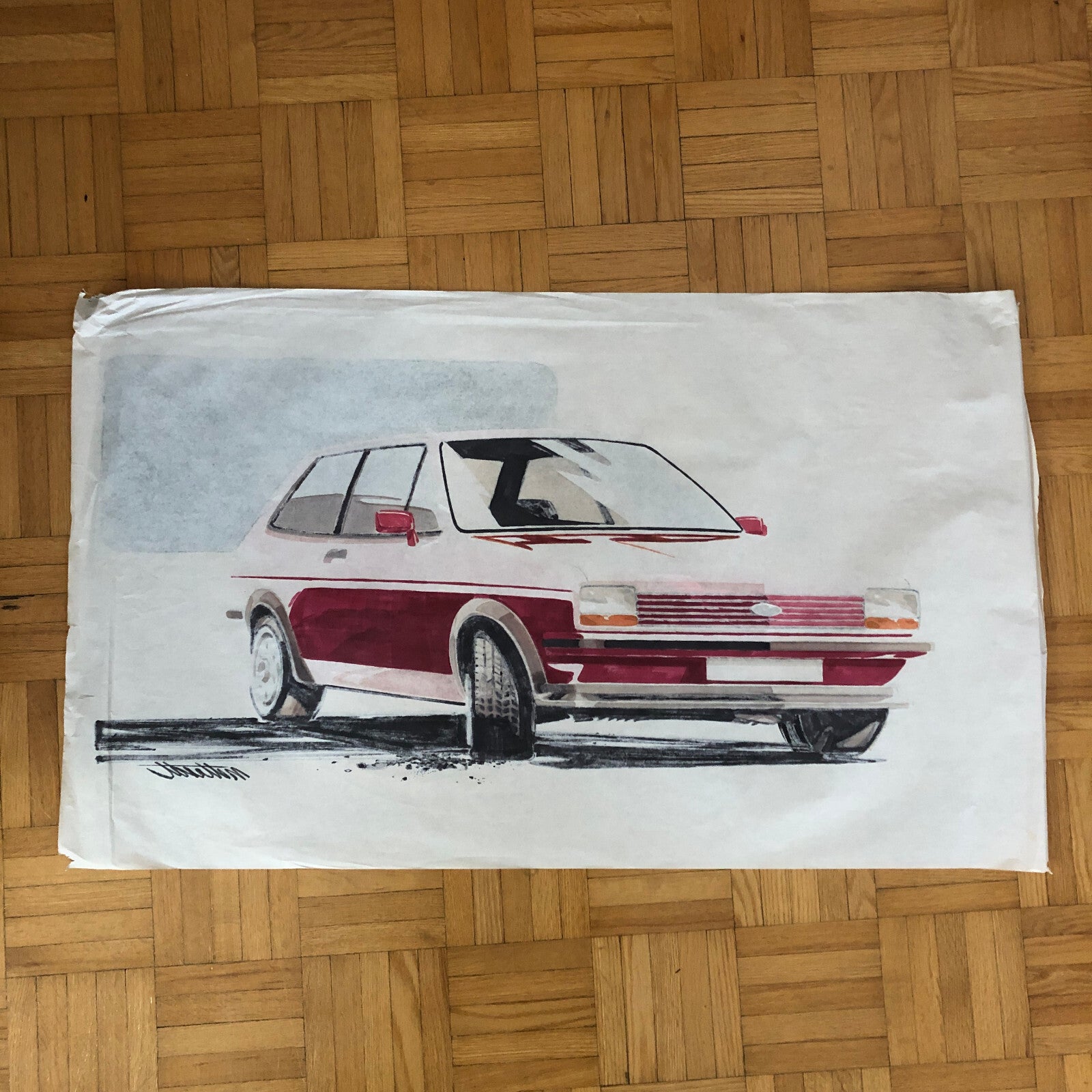 Car Styling Concept Illustration Art Drawing Sketch NOTTRODT Ford Fiesta S MK1