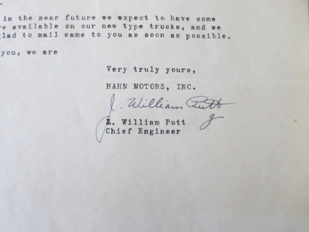 1947 Hahn Fire Aparatus Truck Letter Letterhead Document 