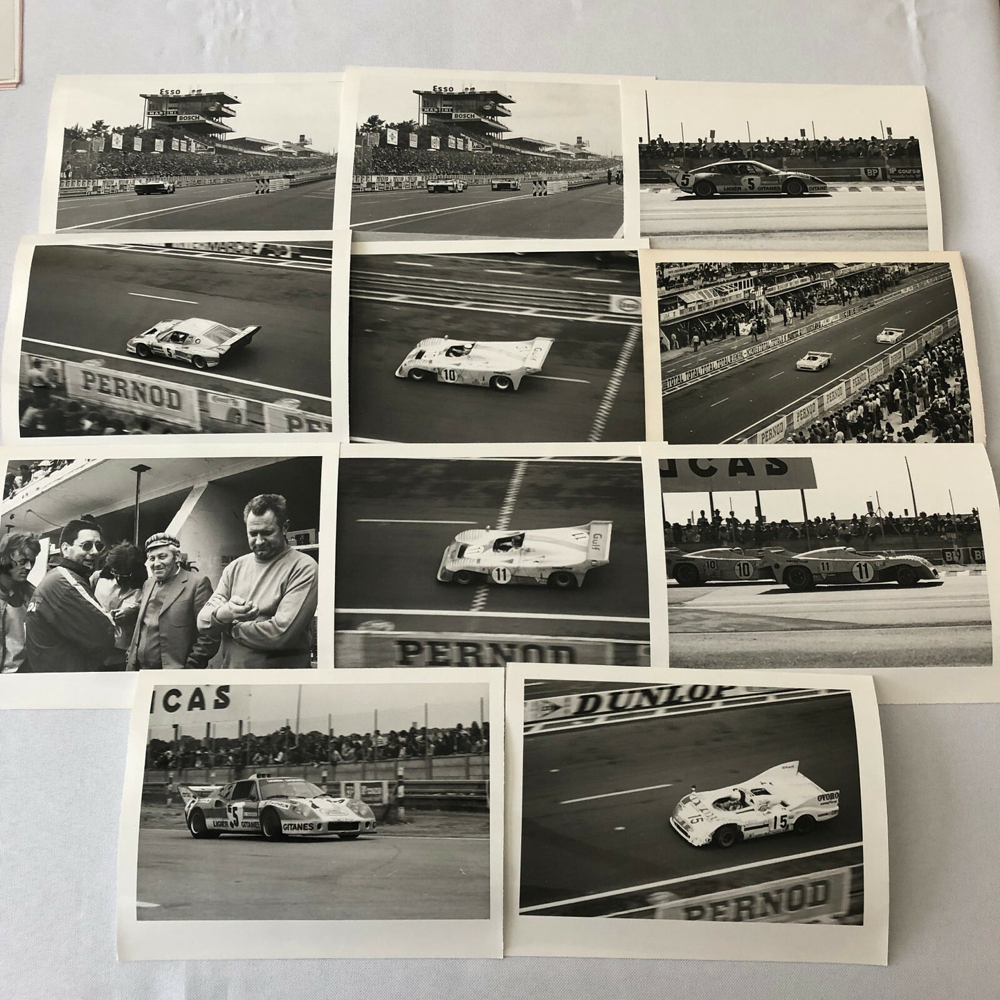 Vintage Racing Photo Photograph Lot of 11 - 1975 24 Hours of LeMans Cars ? 