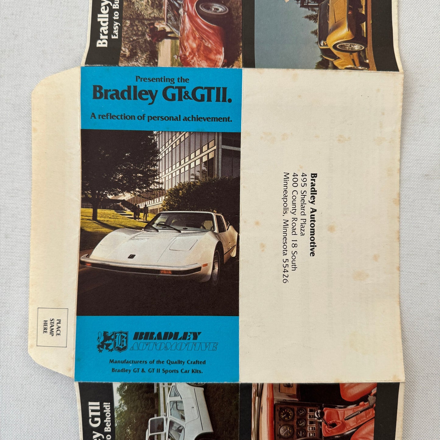 Bradley GT GTII Sports Car Brochure Request Envelope Mailer Advertising