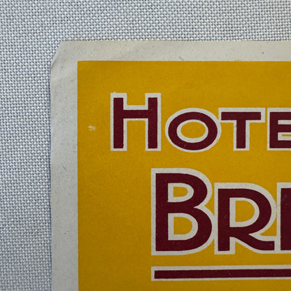 Vintage Hotel Travel Luggage Label Hotel Bristol Cannebiere Marseille France