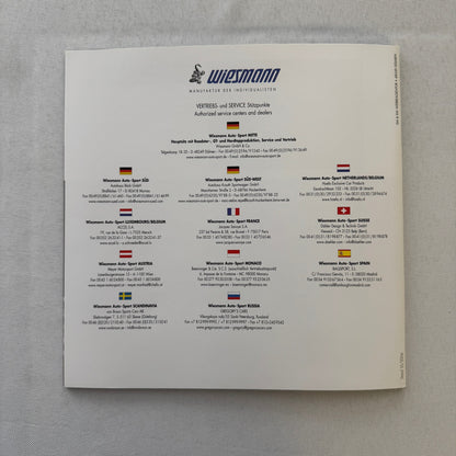 Wiesmann Roadster Sports Car Sales Brochure Catalog Advertising