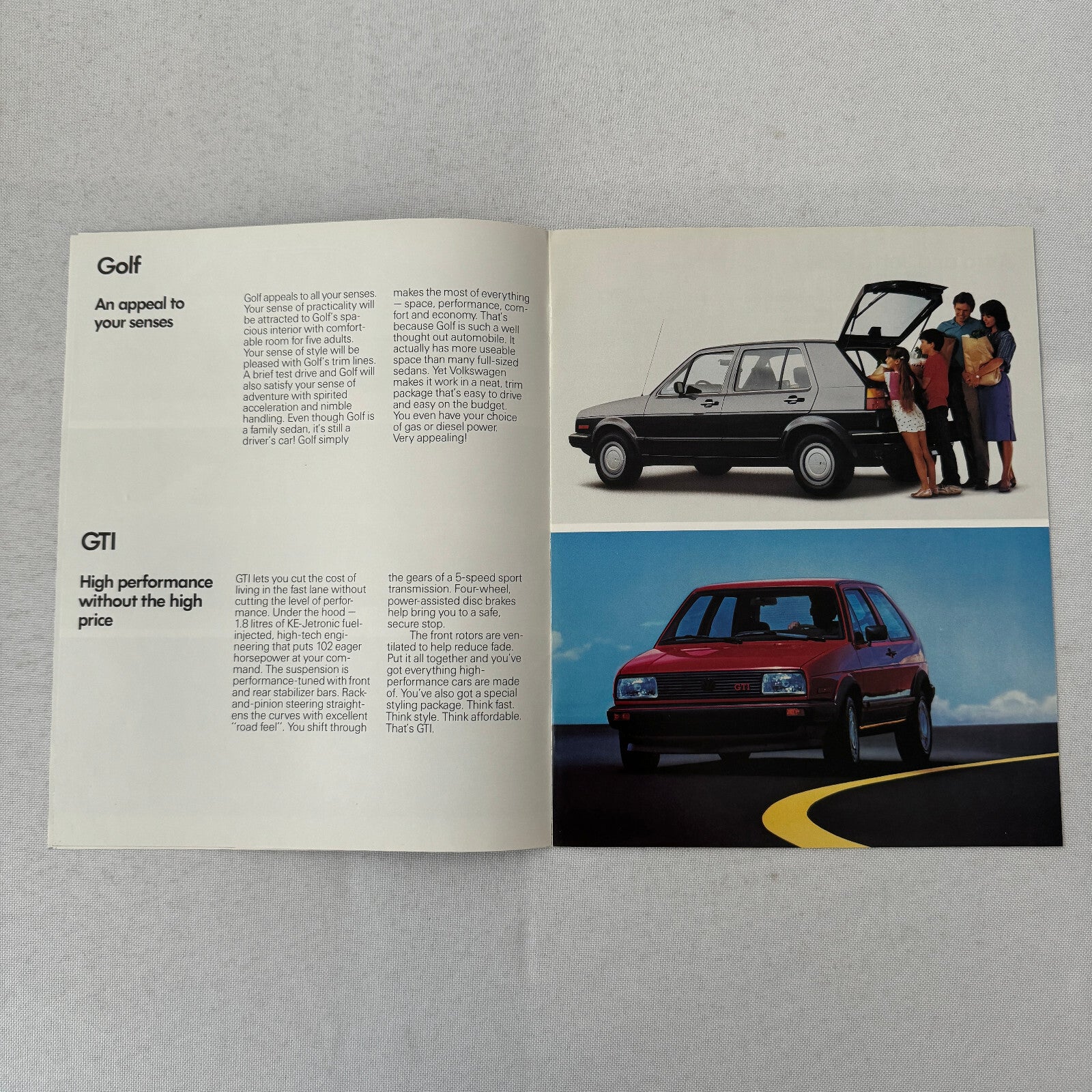1987 Volkswagen VW Car Sales Brochure Catalog Scirocco Jetta Cabriolet Golf Fox
