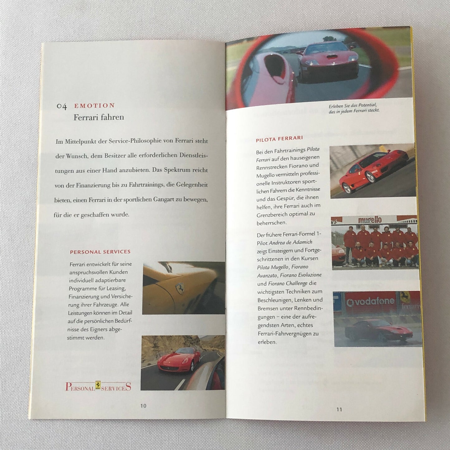 Ferrari Services Sales Brochure Catalog 360 Challenge Racing Carrozzeria GERMAN 
