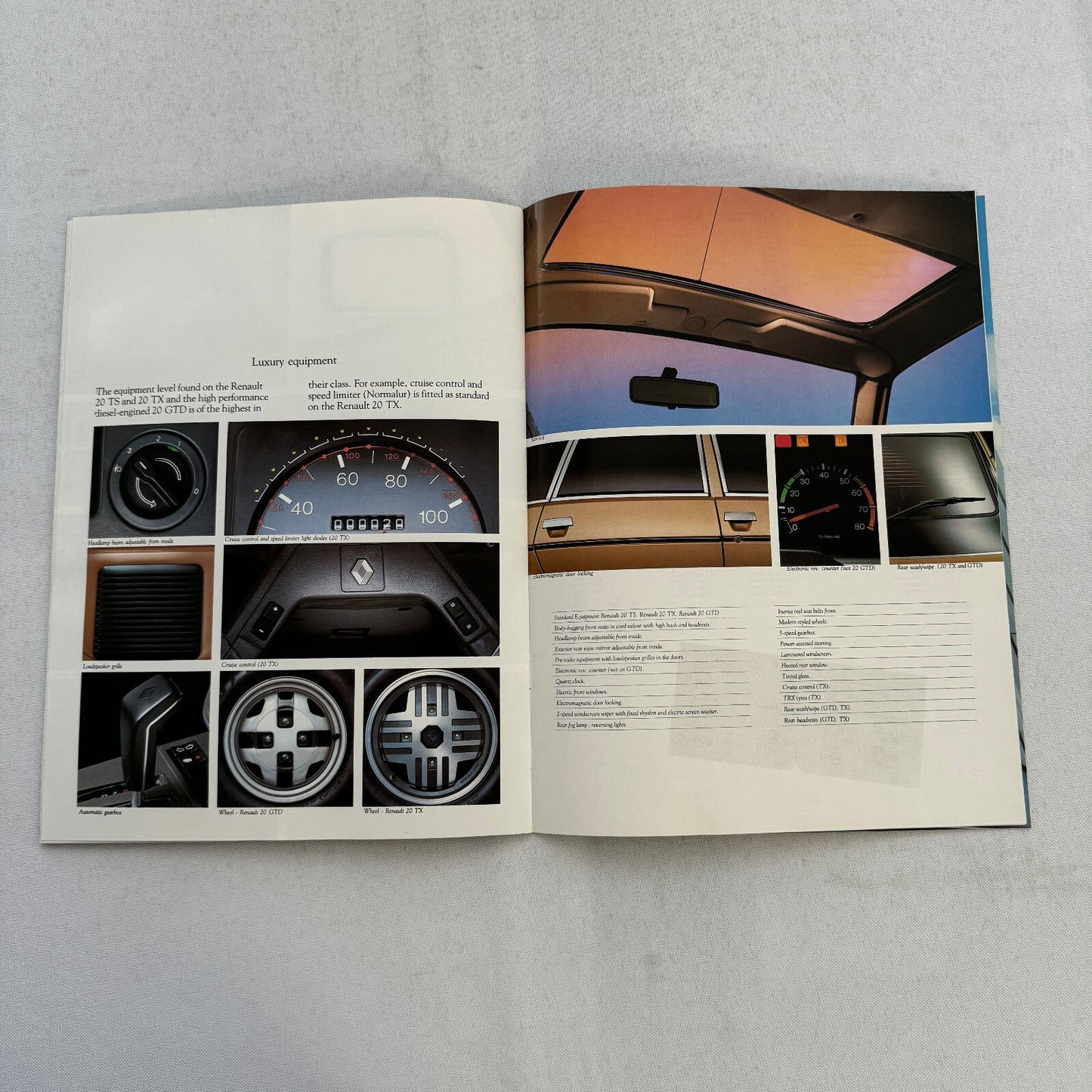 Renault 20 Car Sales Brochure Catalog Vintage Advertising TS TX GTD