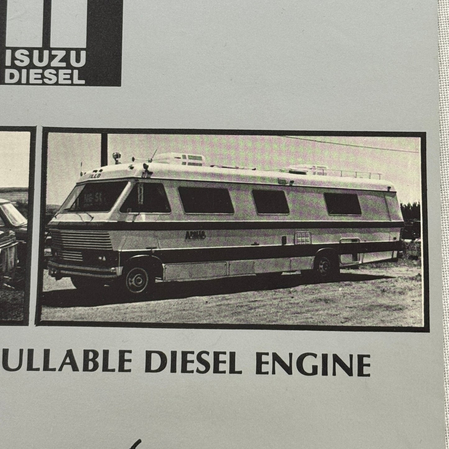 Isuzu Diesel Engine Sales Sheet Brochure Vintage Motorhome RV Camper Truck QD
