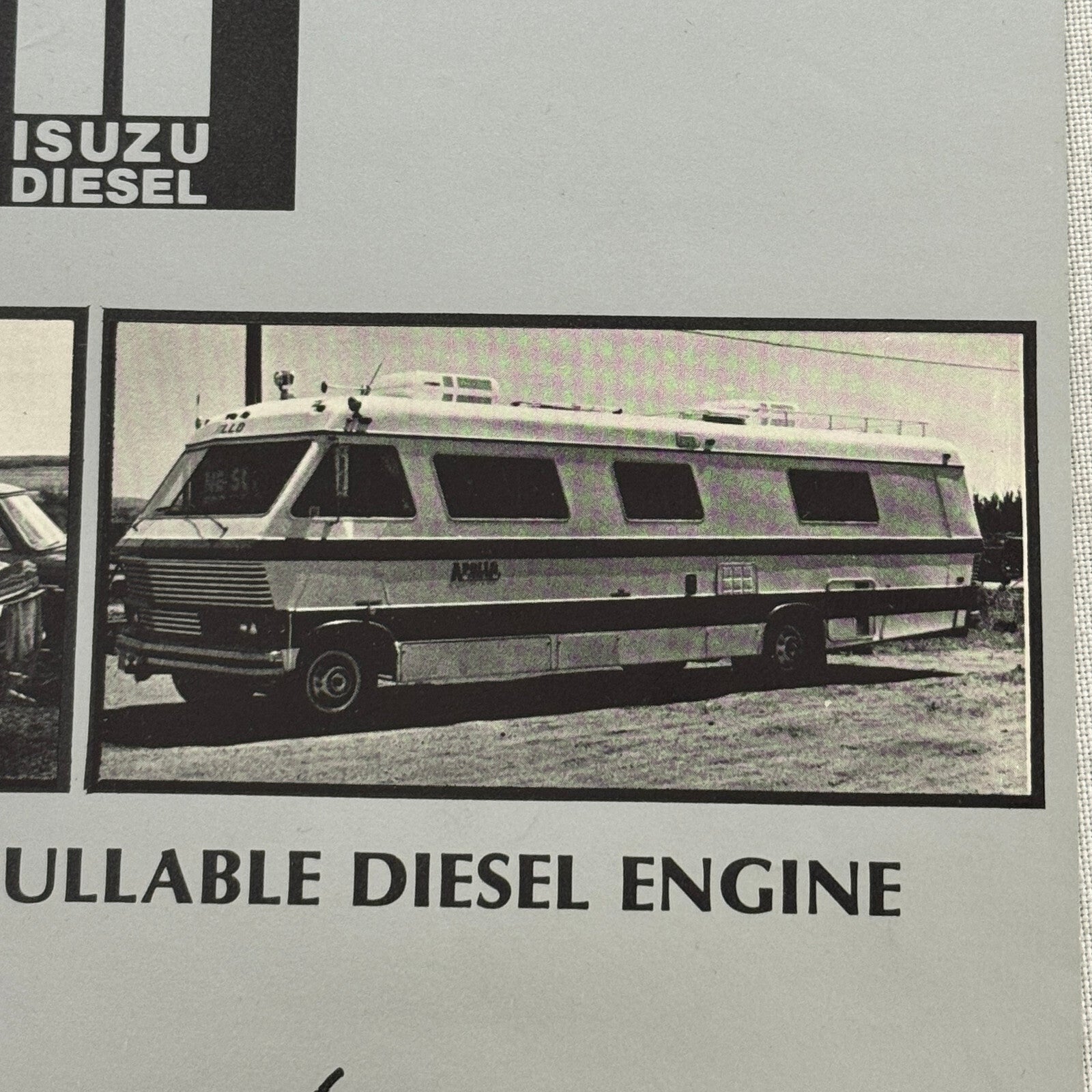 Isuzu Diesel Engine Sales Sheet Brochure Vintage Motorhome RV Camper Truck QD
