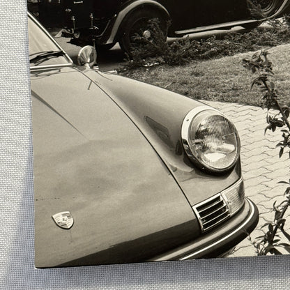 Porsche 911 with Antique Rolls Royce Car Vintage Photo Photograph