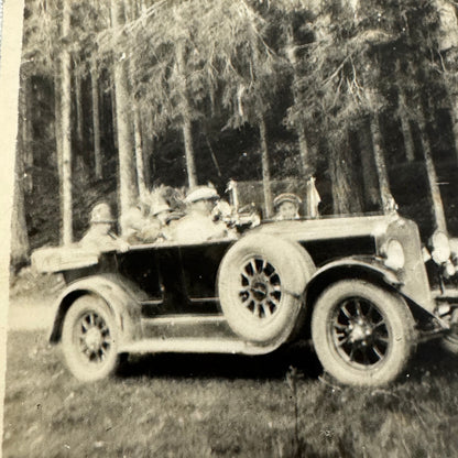 Vintage Photograph Photo Print People in Early Car Automobile European