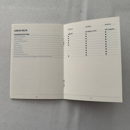 1990 Lancia Delta Price List GERMAN European Market Lancia Delta Integrale