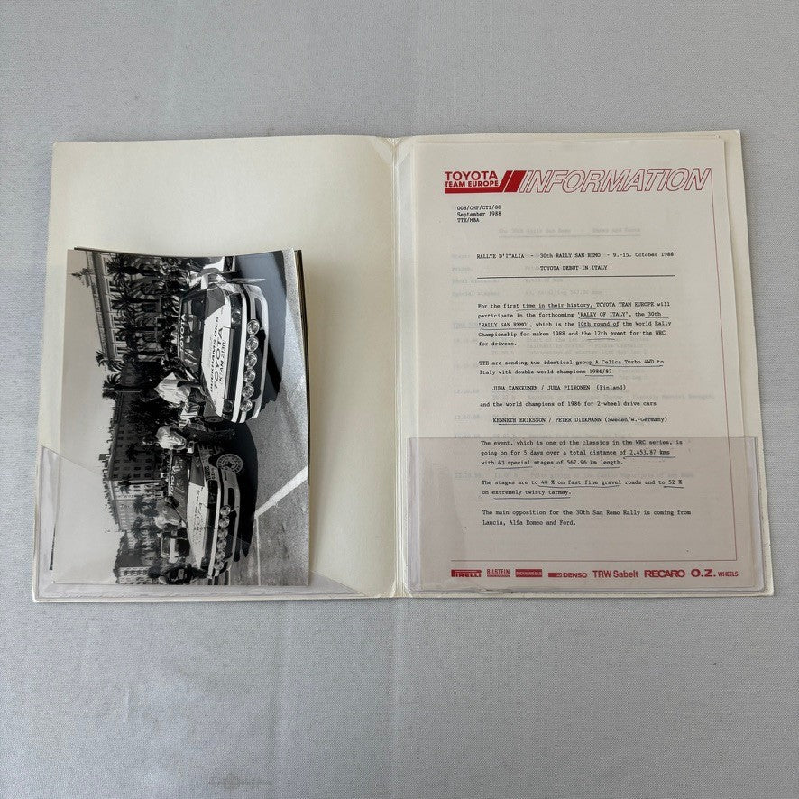 1988 Toyota Celica Rally Rallye Racing Press Kit Motorsport Race Photos Photo