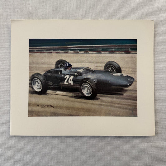Graham Hill BRM Racing Car 1961 Italian Grand Prix Monza Illustration Print