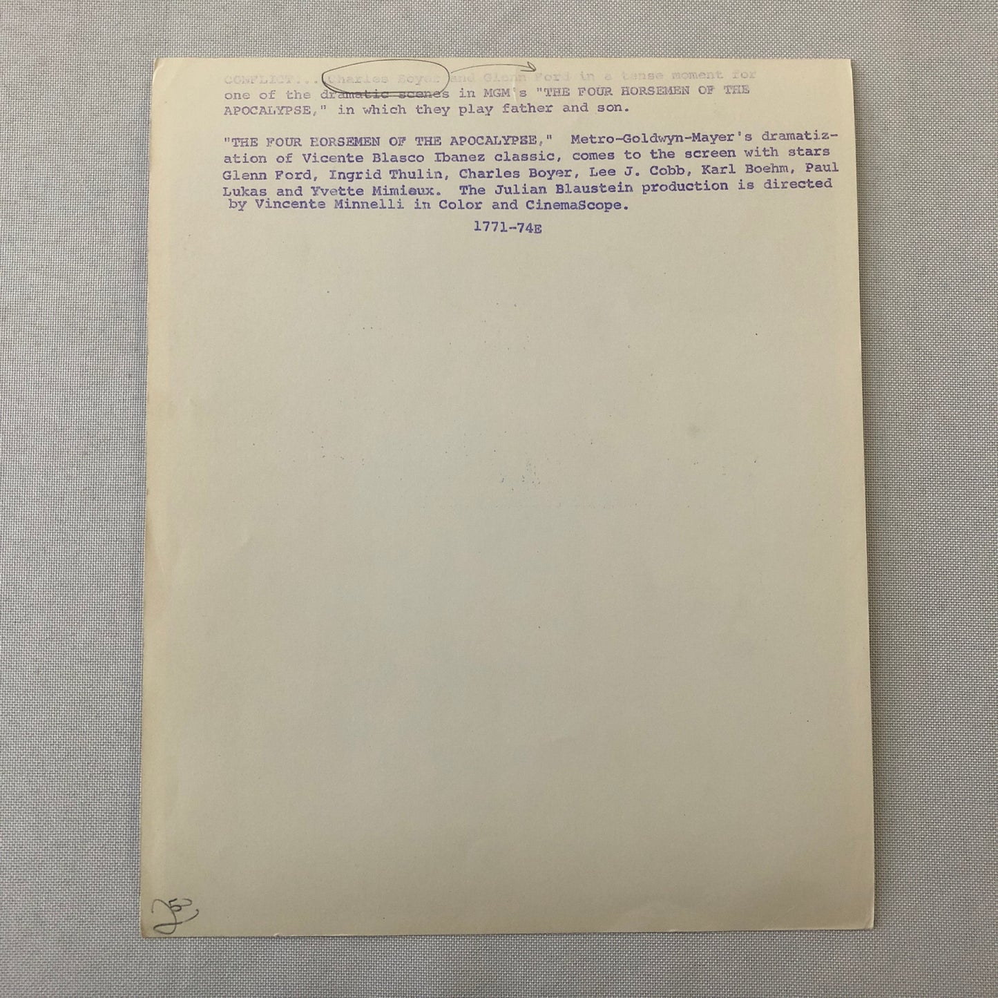 Vintage Movie Still Photo Photograph Print The Four Horsemen of the Apocalypse