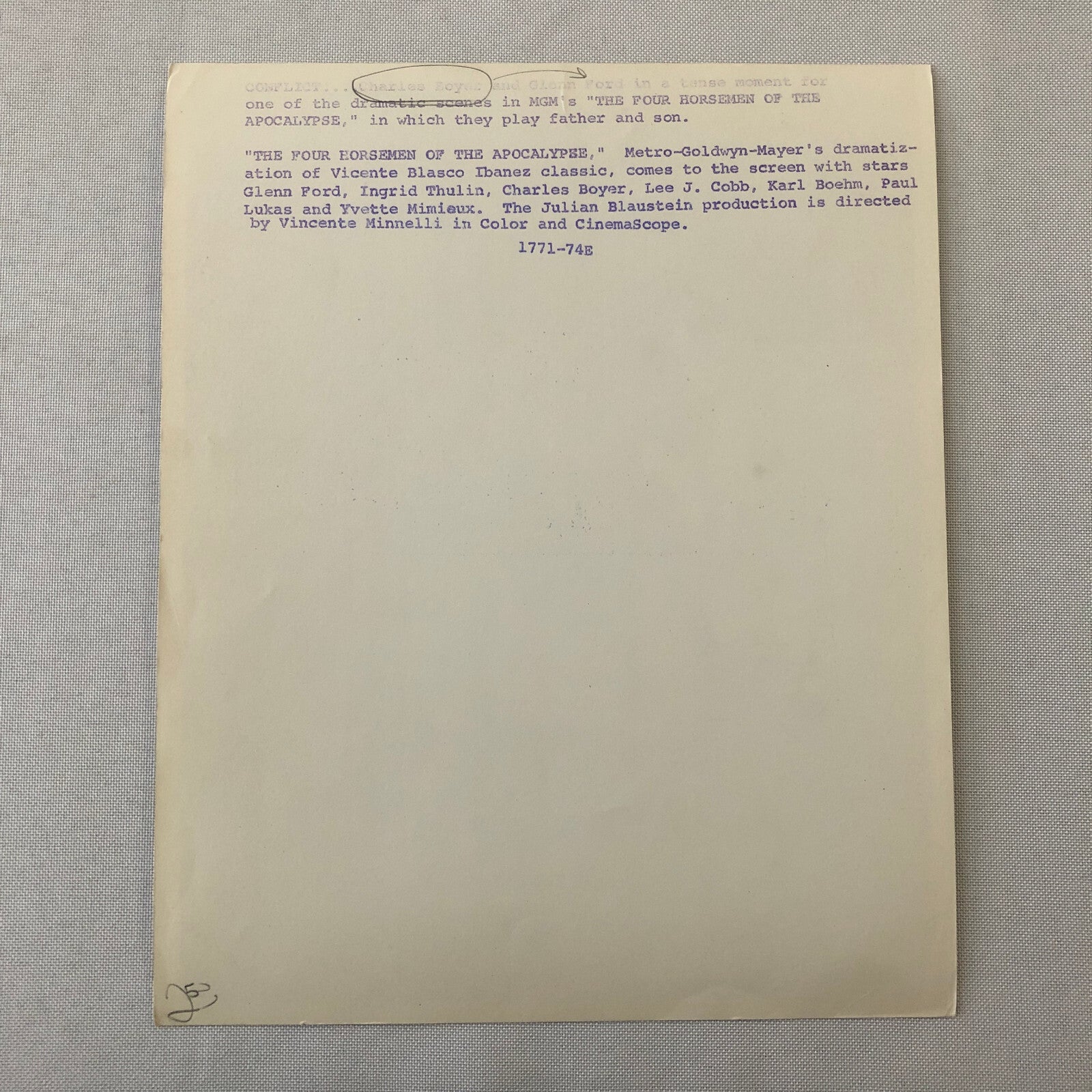 Vintage Movie Still Photo Photograph Print The Four Horsemen of the Apocalypse