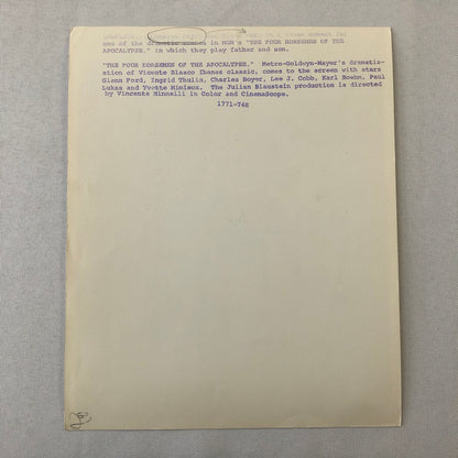 Vintage Movie Still Photo Photograph Print The Four Horsemen of the Apocalypse