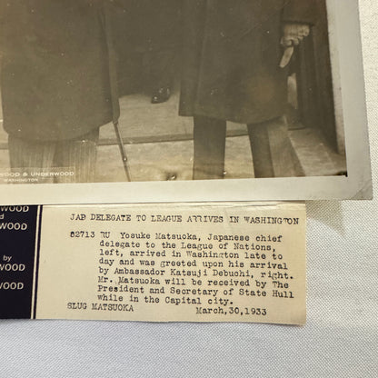 Japanese League of Nations Delegate in Washington Press Photo Photograph 1933