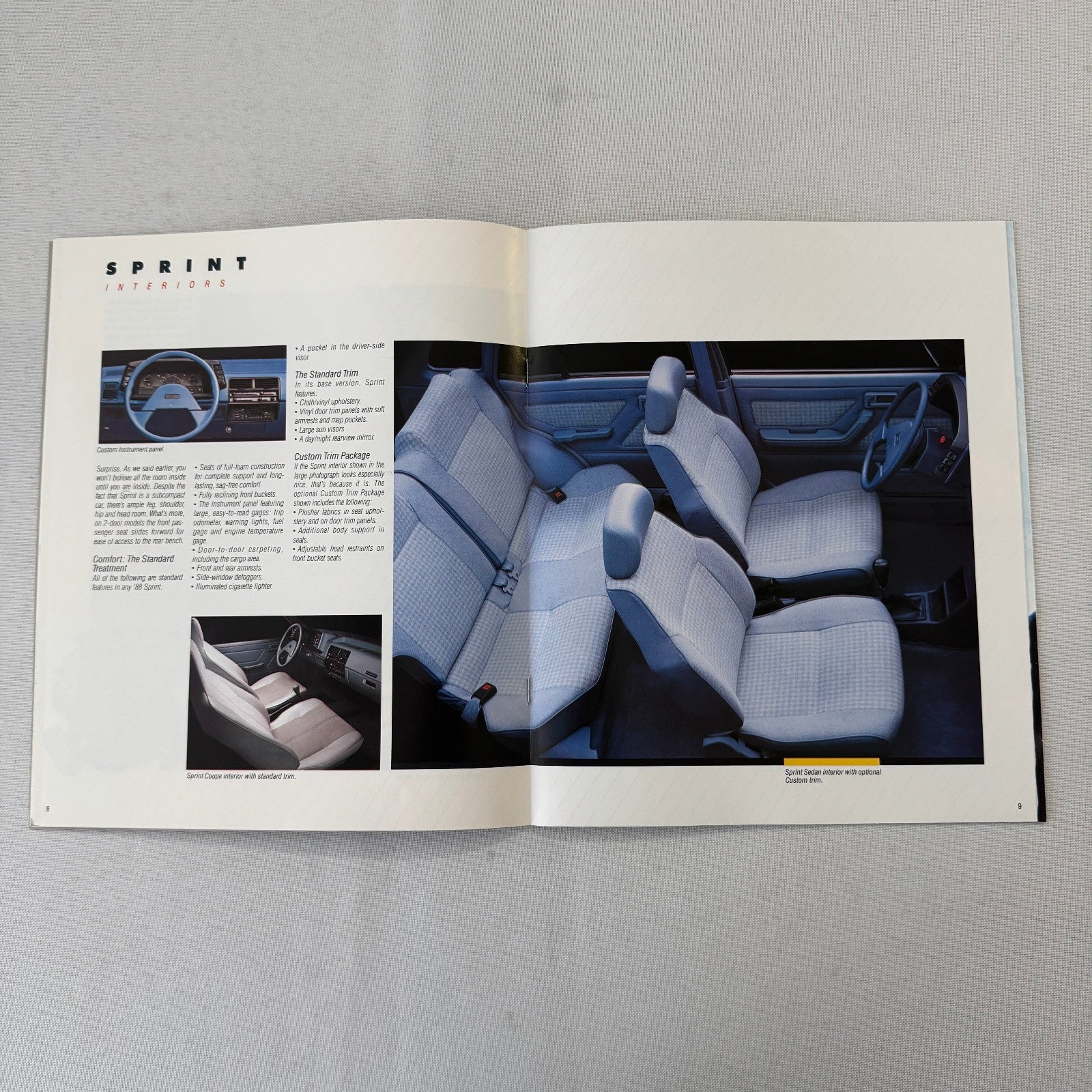 1988 Chevrolet Sprint Car Sales Brochure Catalog Vintage Advertising TURBO