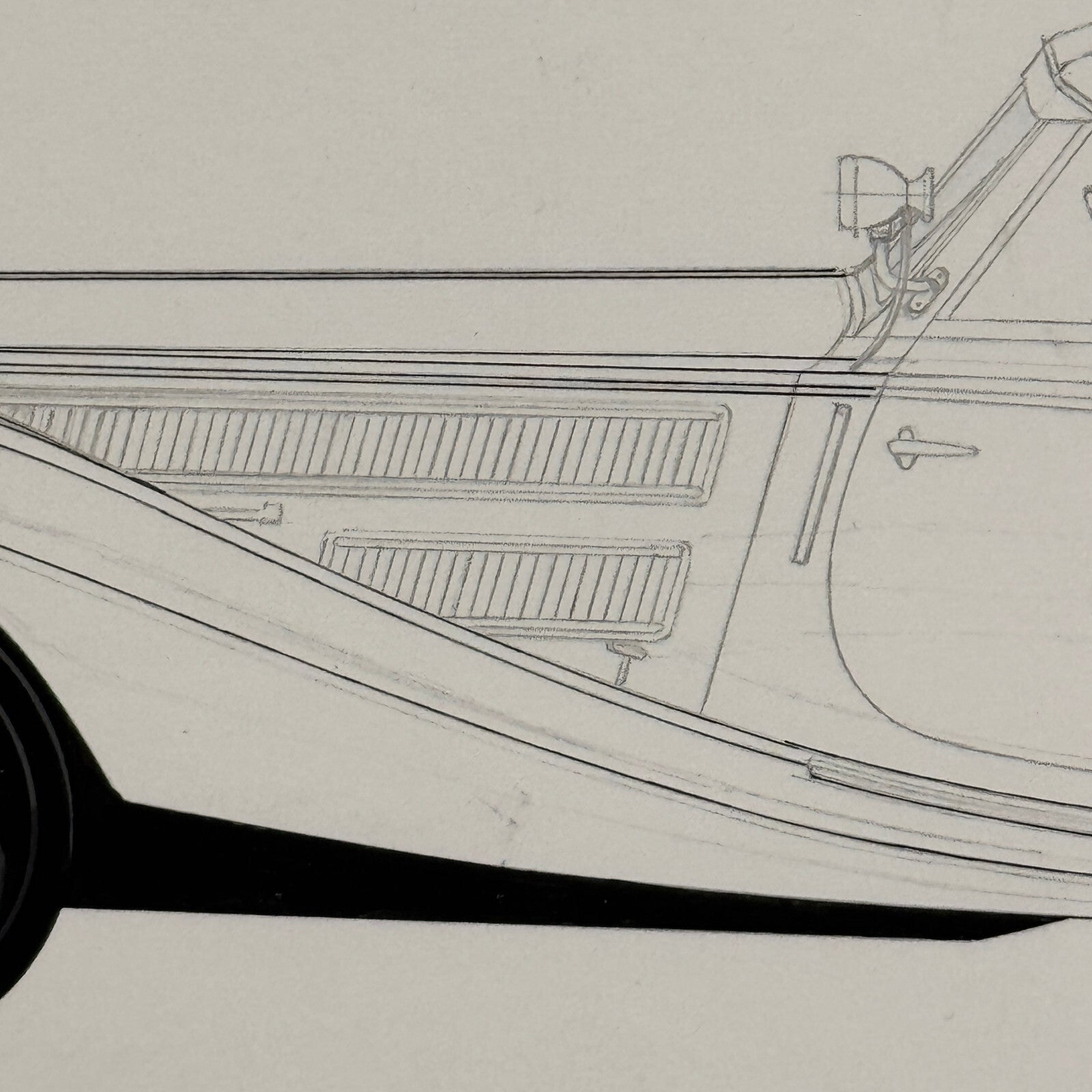 Vintage Horch 853 Car Illustration Art Drawing Hand Drawn Robert Preis