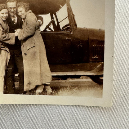 Vintage Car Automobile Photo Photograph Print Snapshot Man Women People