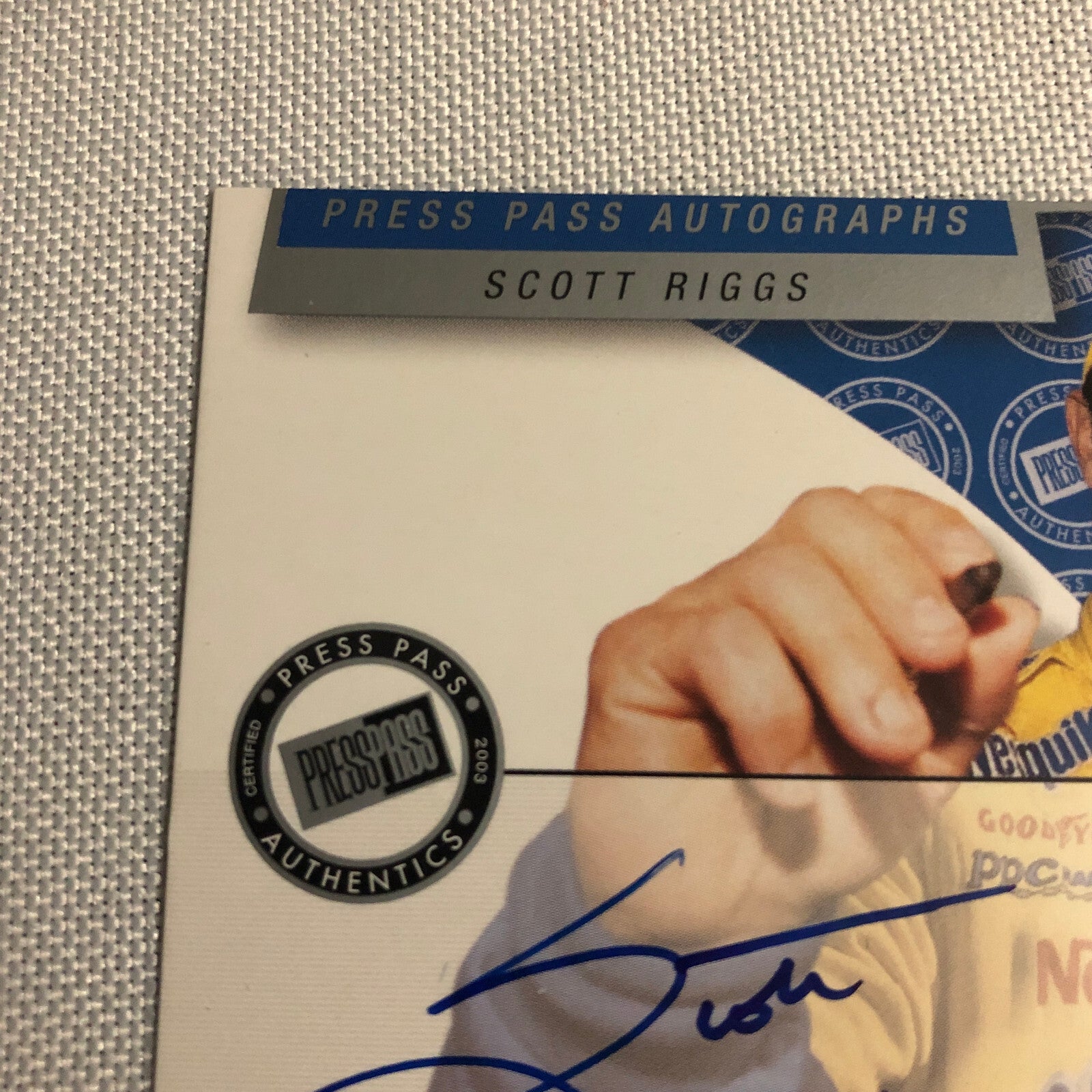 2003 Press Pass Autographs Scott Riggs Signed Autographed Auto Card NASCAR