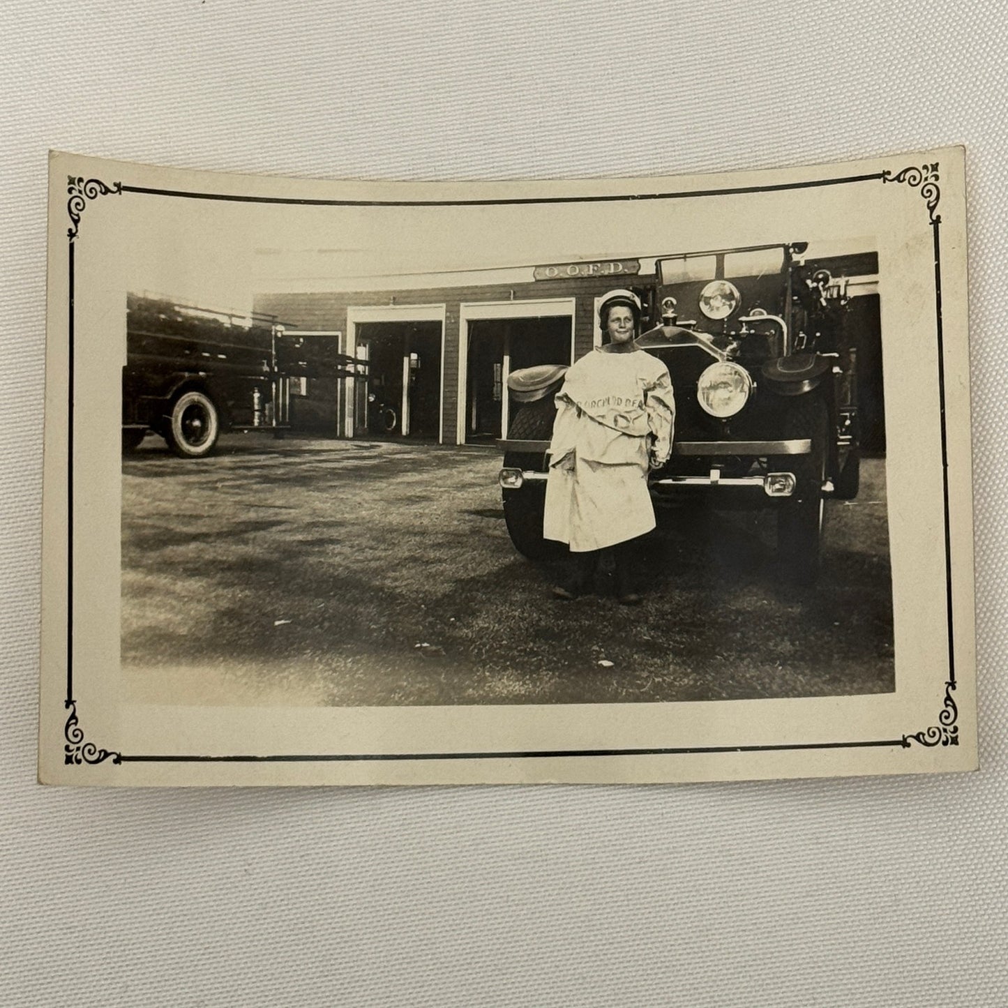 Vintage Fire Truck Photo Lot Child with Fire Aparatus Old Orchard Beach Maine