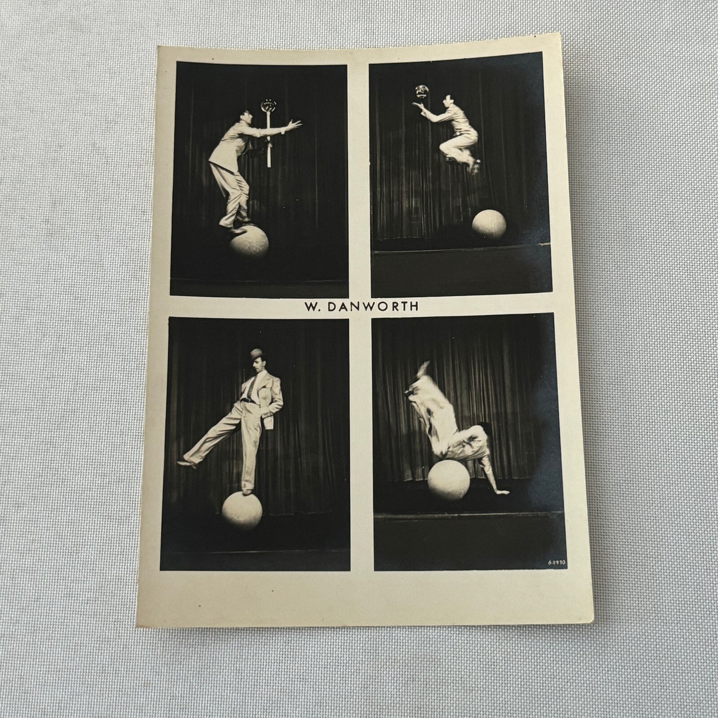 Vintage Circus Acrobat Balancing Act Photo Photograph W Danforth