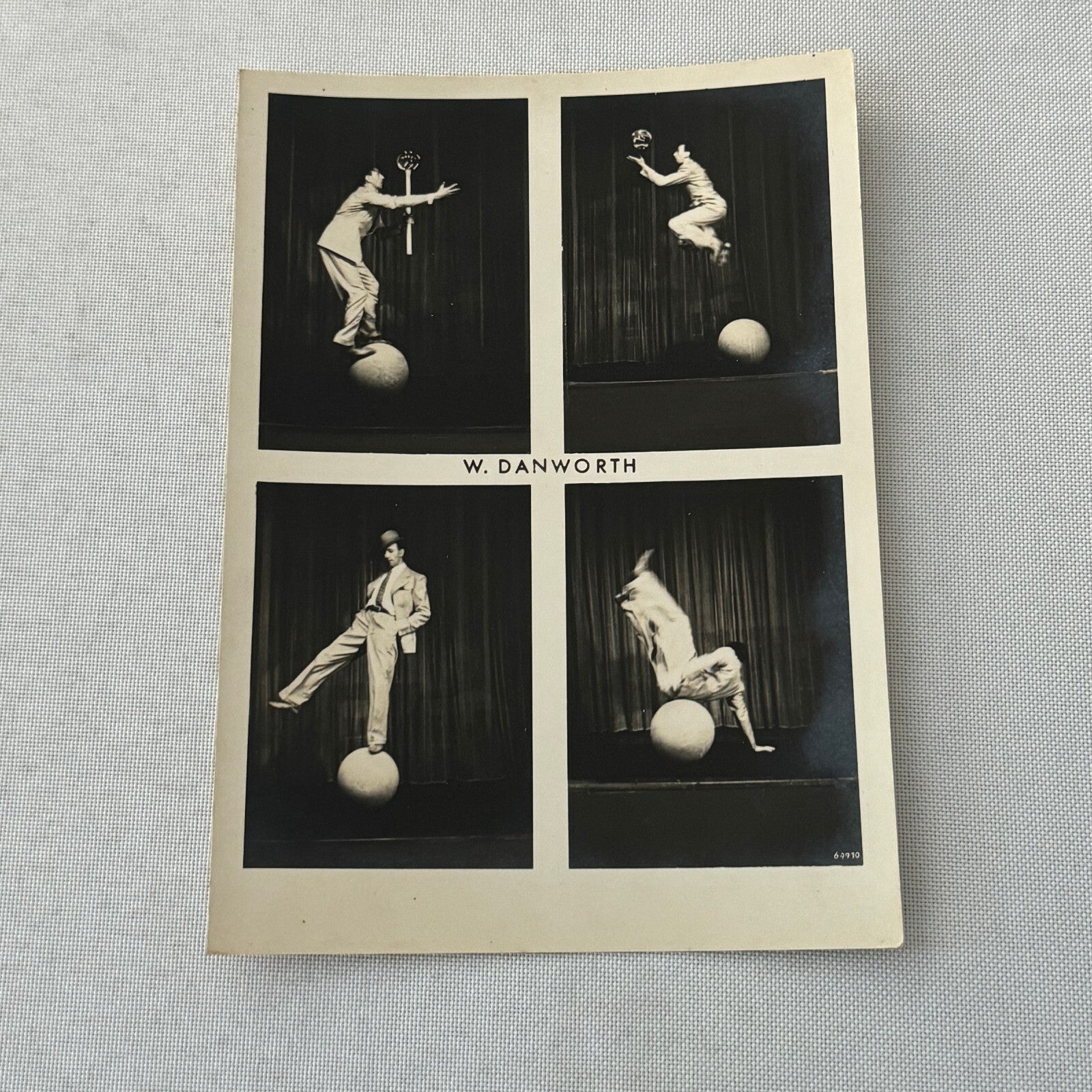 Vintage Circus Acrobat Balancing Act Photo Photograph W Danforth