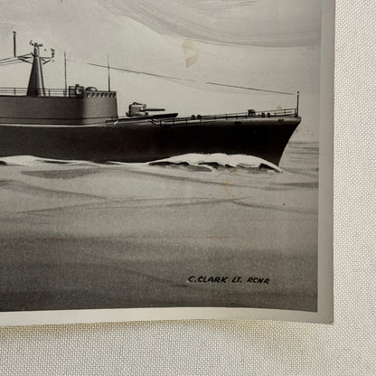 Vintage 1954 Canadian Navy Military Boat Ship Photo Photograph