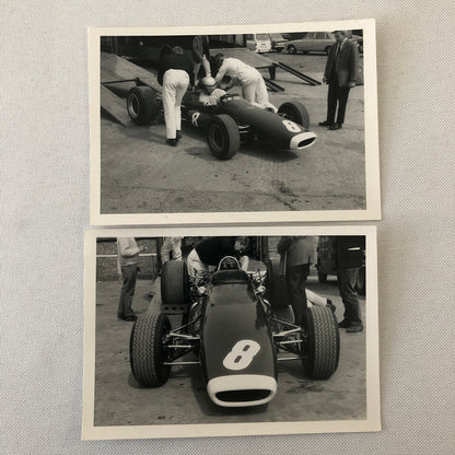 Vintage Racing Car Photo Photograph Lot of 2 - McLaren Car at Silverstone 1967