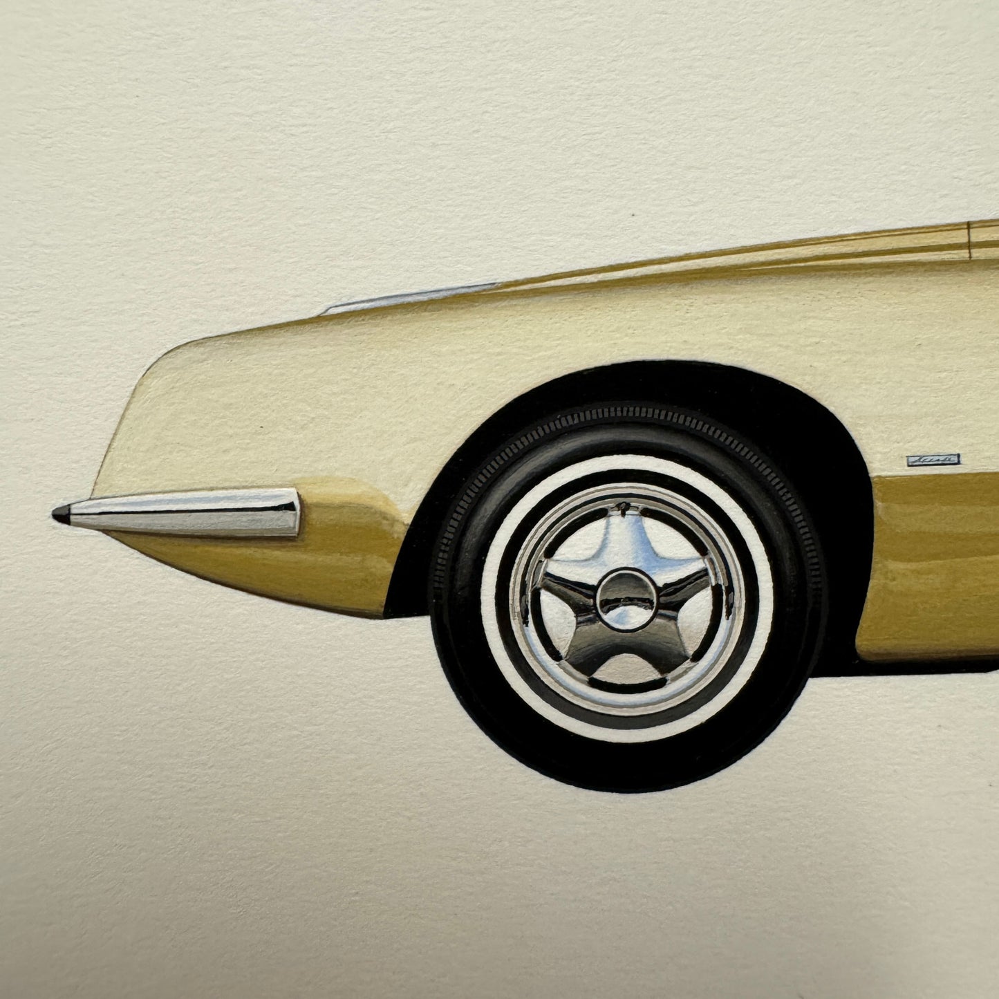 1963 Studebaker Avanti Automobile Illustration Art Drawing Hand Drawn