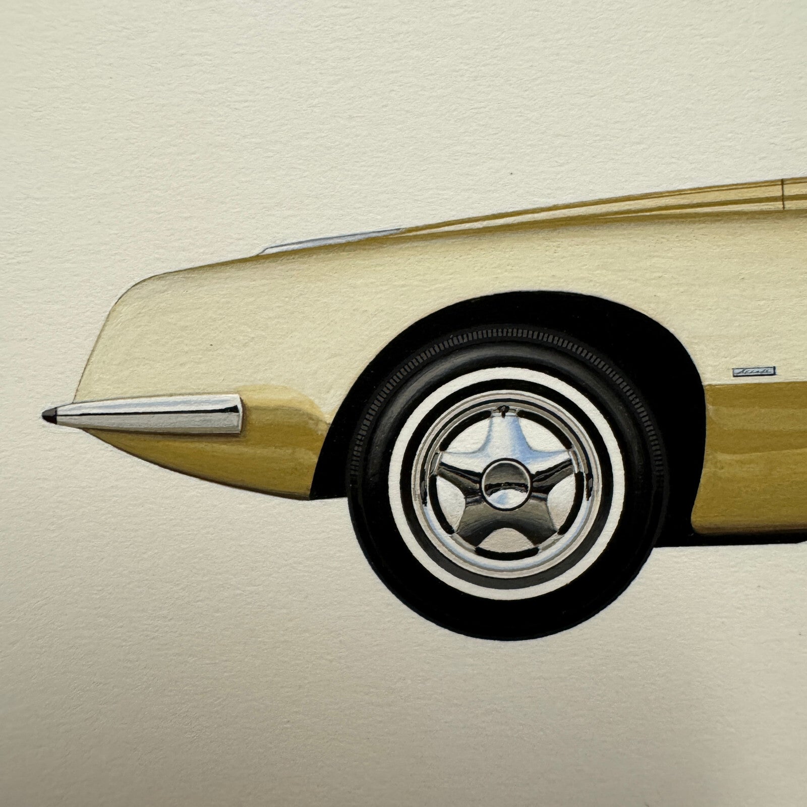 1963 Studebaker Avanti Automobile Illustration Art Drawing Hand Drawn