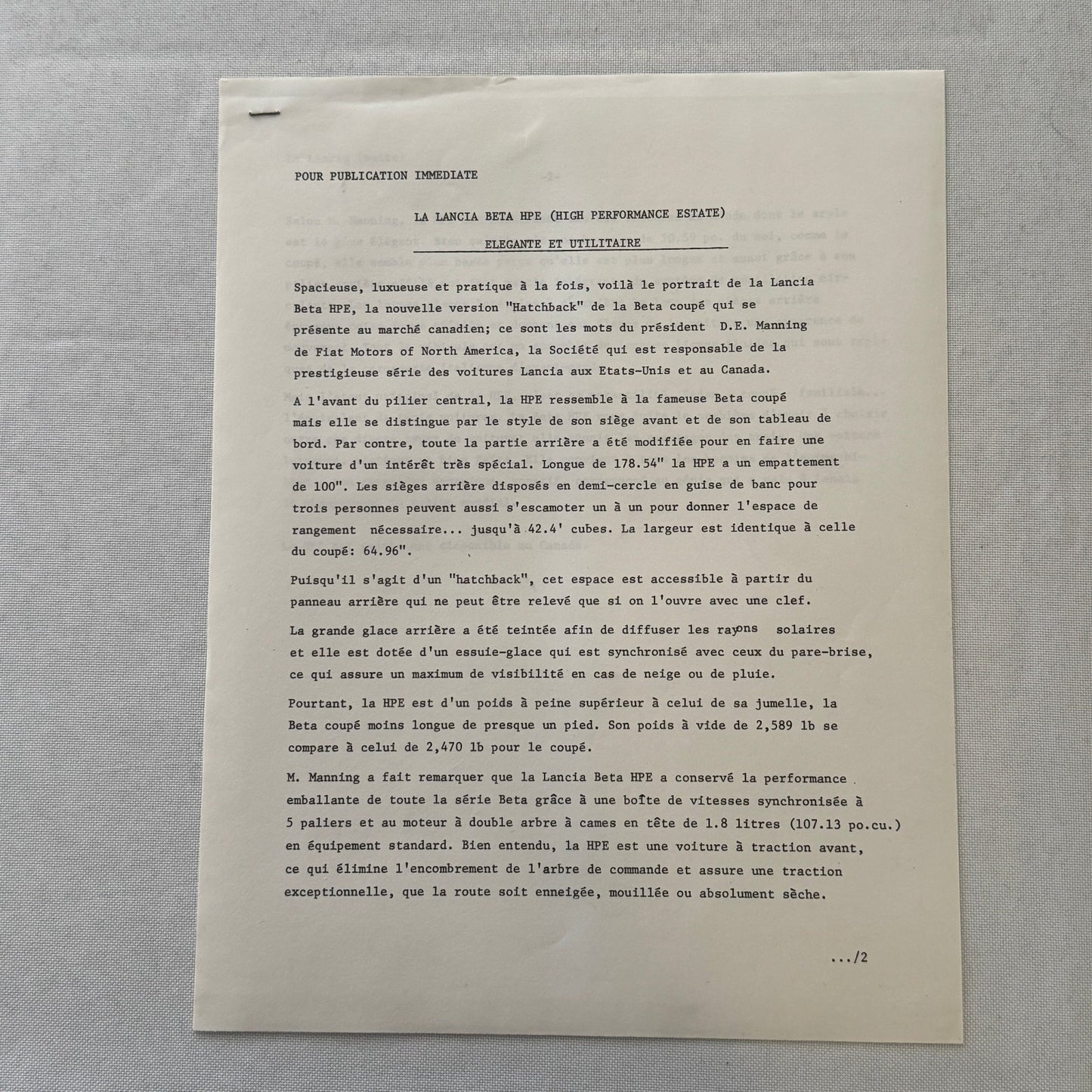1977 Lancia Press Kit Brochure Photos Beta HPE Coupe Scorpion Sedan + 
