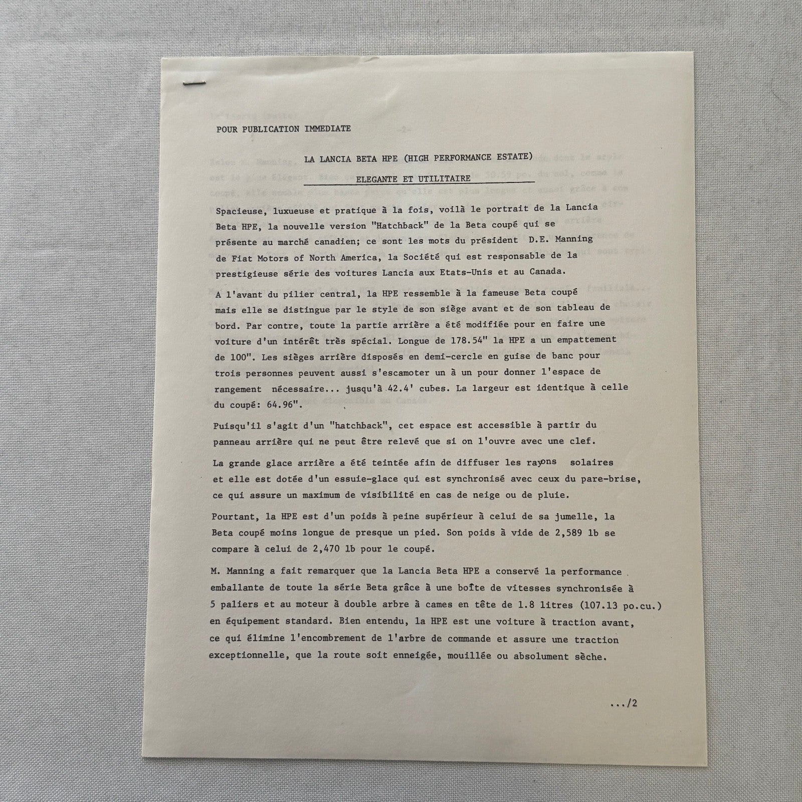 1977 Lancia Press Kit Brochure Photos Beta HPE Coupe Scorpion Sedan + 
