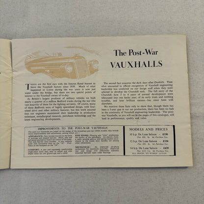 Vauxhall Car Sales Brochure Catalog Advertising 10HP 12HP 14 HP 10 12 14 Vintage