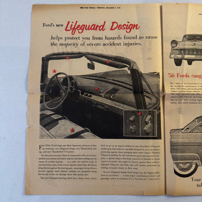 1956 Ford Car Sales Brochure Newspaper Crown Victoria Thunderbird Tudor Wagon +