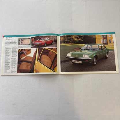 1978 Vauxhall Car Sales Brochure Catalog Chevette Viva Cavalier VX Series UK
