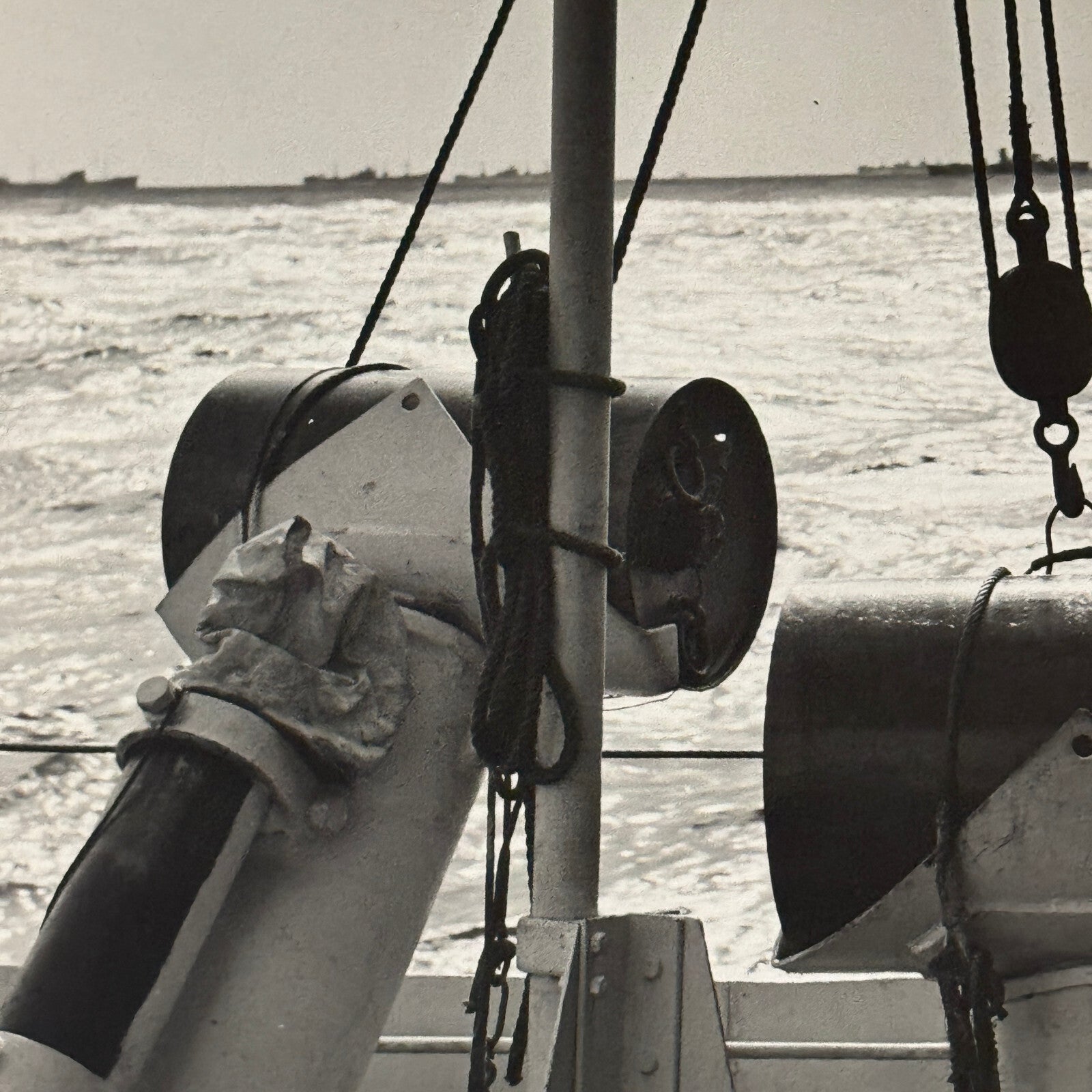 Royal Canadian Navy Press Photo Photograph Ship Sailor with Binoculars Vintage