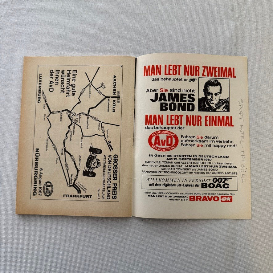1967 AVD German Grand Prix Racing Program Motorsport Race Jim Clark Dan Gurney +