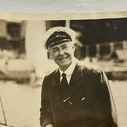 1923 Australian Press Photo Photograph Lord Forster on Yacht Boat Royal S