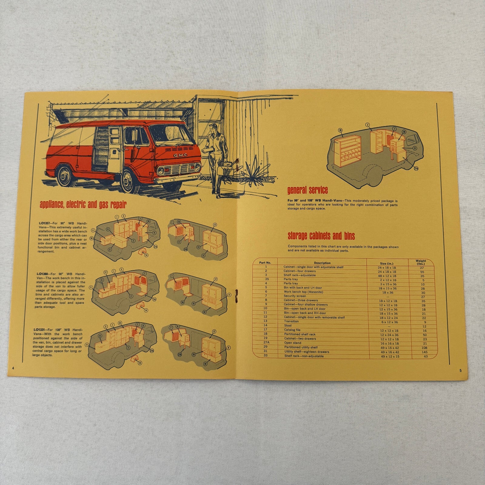 GMC Handi-Van Sales Sheet Brochure Catalog Advertising Handi Van