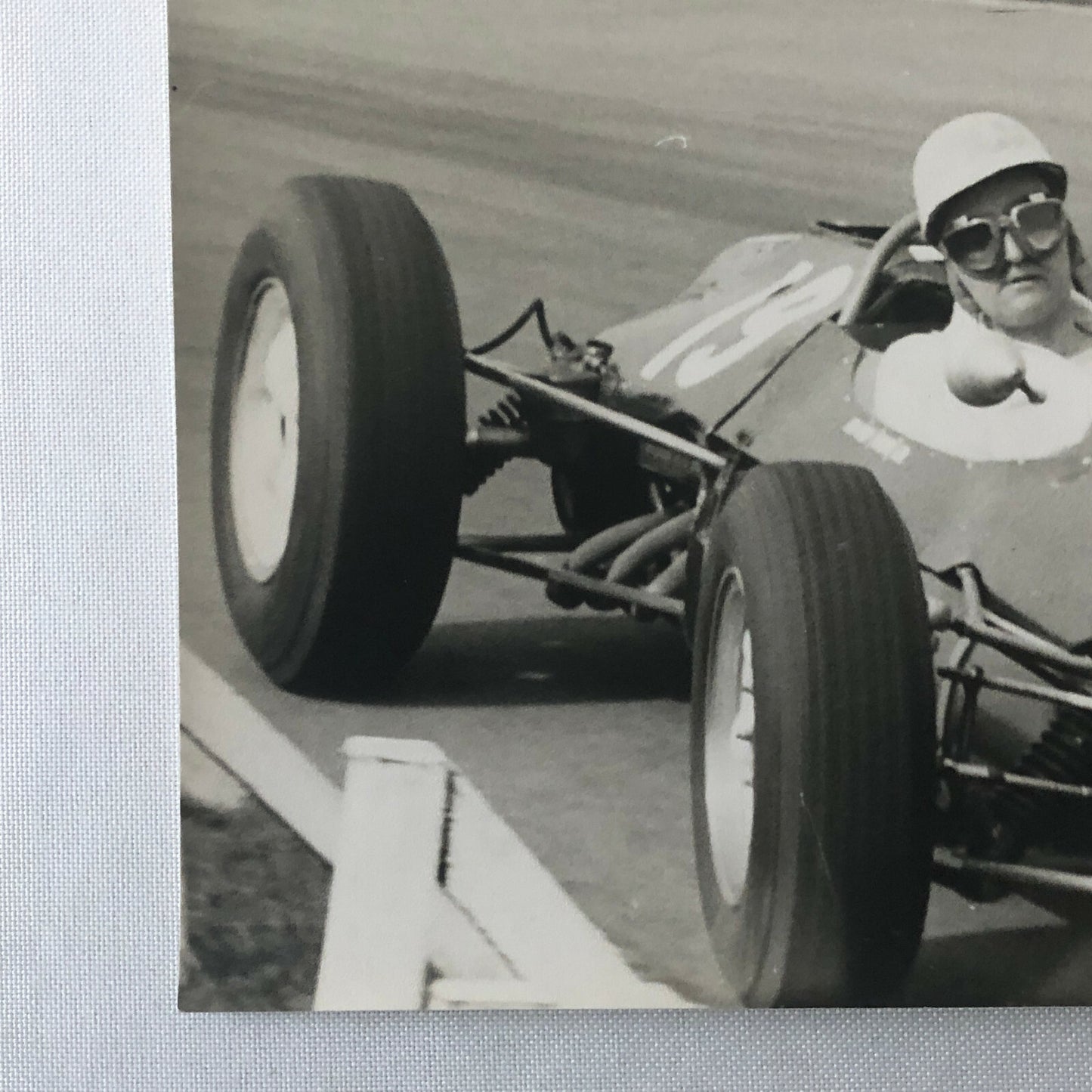 Vintage Racing Car and Driver Photo Photograph Print Motorsport Race
