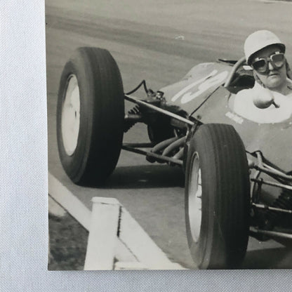 Vintage Racing Car and Driver Photo Photograph Print Motorsport Race