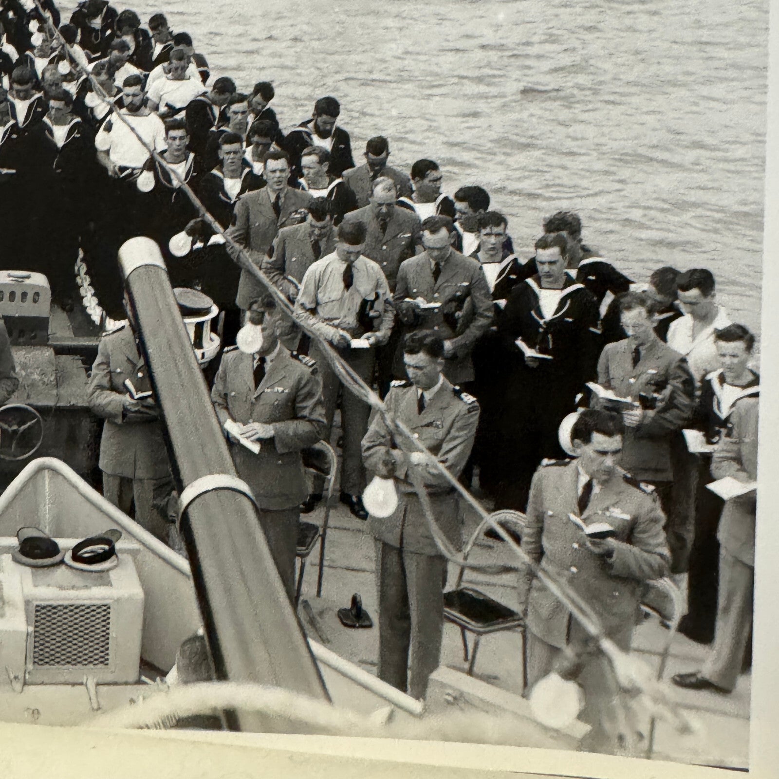 Royal Canadian Navy HMCS Crusader Military Ship Boat Destroyer 1954 Crew