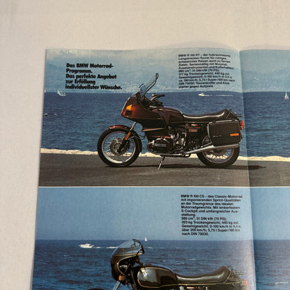 Vintage BMW Motorcycle Bike Sales Brochure R100 RT RS CS R80 RT ST R65 GERMAN