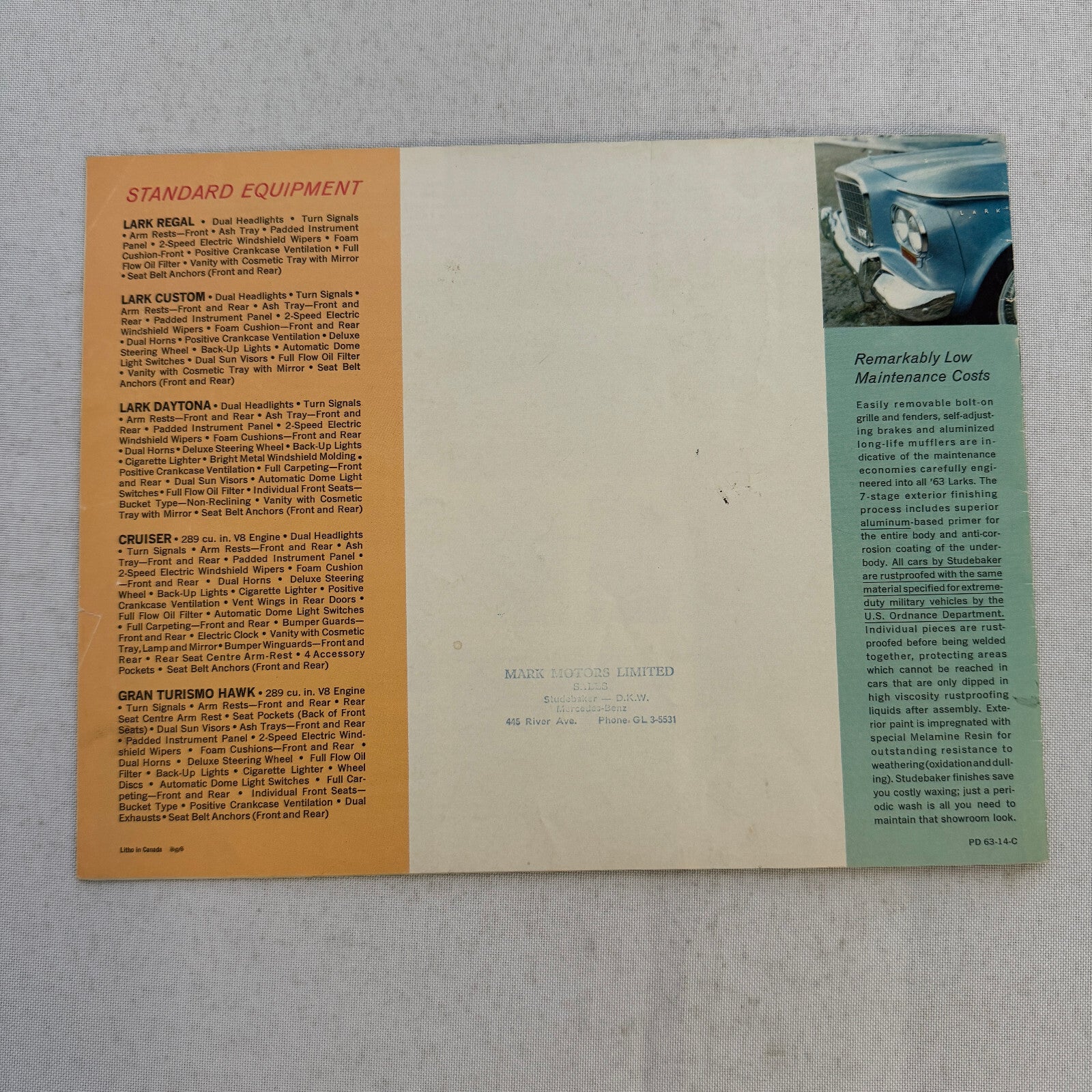 1963 Studebaker Car Sales Brochure Catalog Gran Turismo Hawk Lark Avanti Wagon