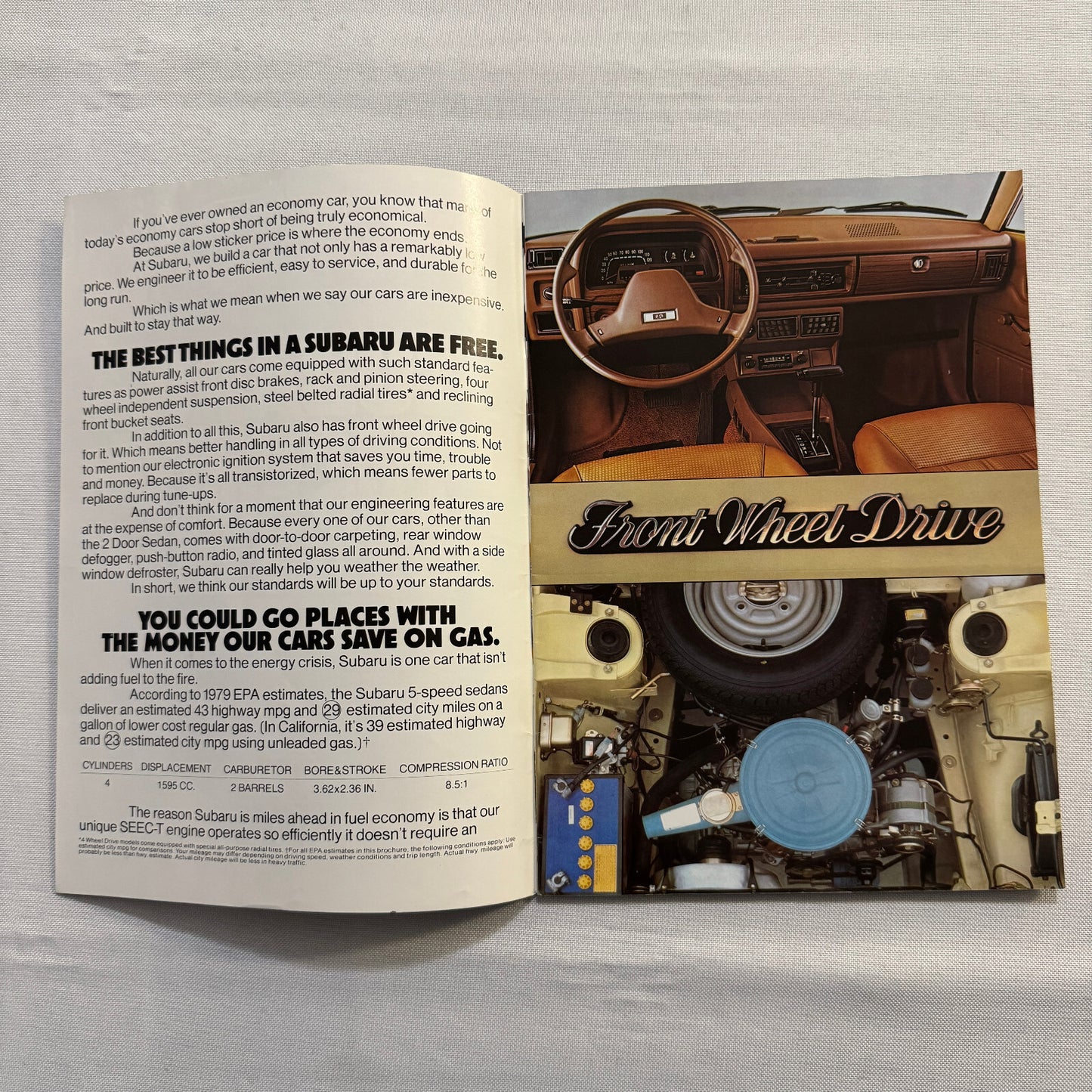 Vintage Subaru Car Sales Brochure Catalog Brat DL GF Coupe Sedan Station Wagon