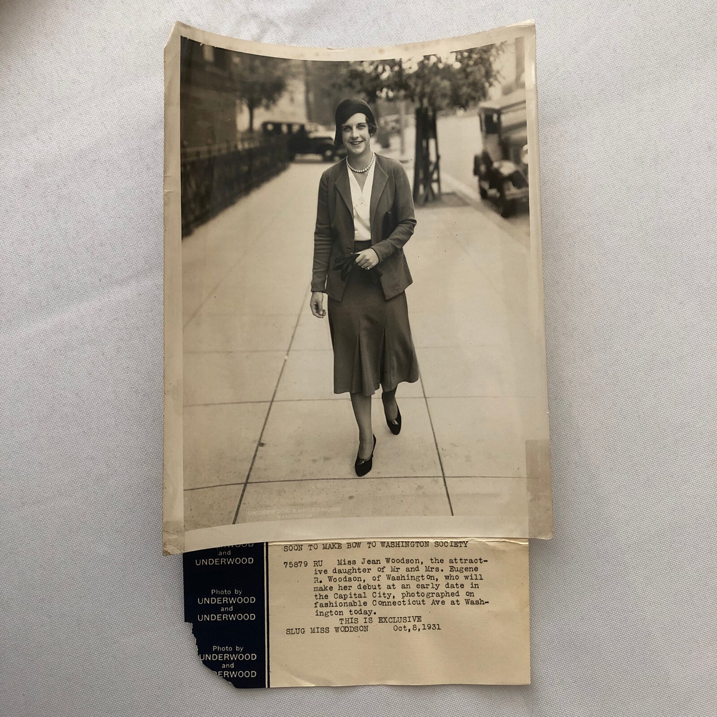 Press Photo Photograph Beautiful Debutante Woman 1931 Jean Woodson Washington