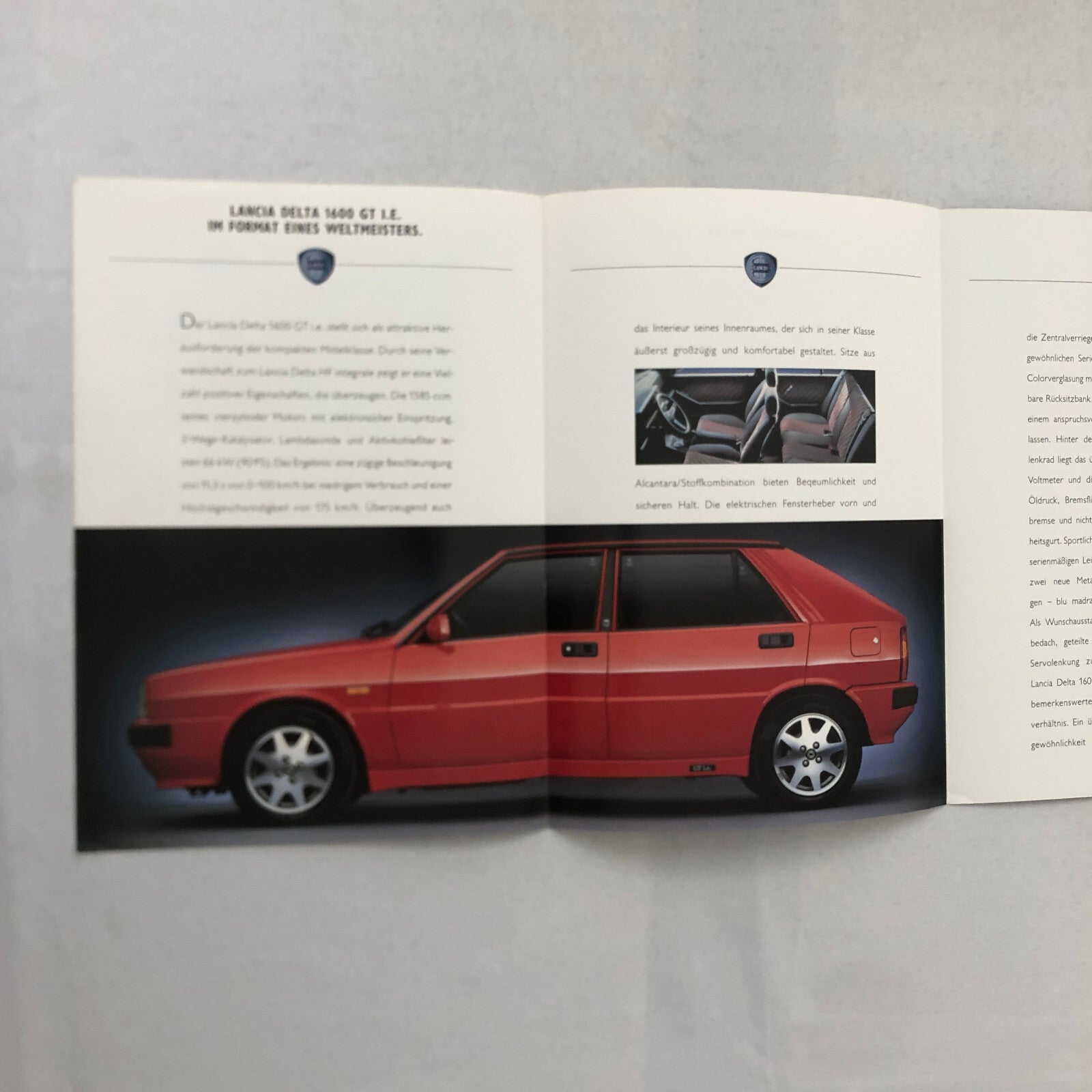 Lancia Delta 1600 GT I.E. Car Sales Brochure Catalog GERMAN TEXT European